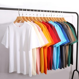 Bulk Wholesale White T-Shirt Custom Print 230 Gsm Tshirt Over Size Plain Cotton