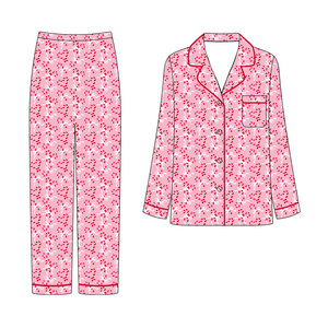 2 Piece Cotton Women Sleepwear Lounge Set