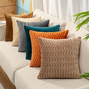 Modern Yellow Embossing Custom Made Office Sofa Decorative Cushion Cover Chair Velvet Cushion Covers