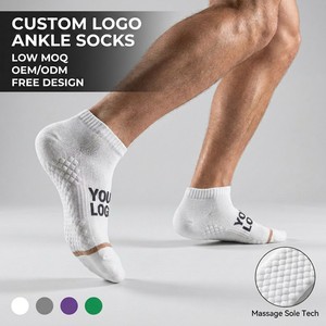 Custom Logo Massage Ankle Socks Anti-Blister Cotton Breathable Low-Cut Luxury Gift Hotel Amenity