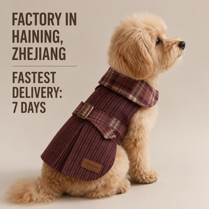 Designer Pet Coat Christmas Dog Clothing Angola Red Vintage British Style Plaid Puppy Jacket