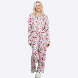 Spring Autumn Women Shirt Pants Pajama Set