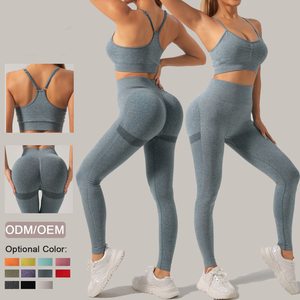 Hot Sale Yoga Fitness Gym Clothes Custom Printed Sleeveless Legging Pants 2 Piece Set Yoga Suit for Women Workout Running