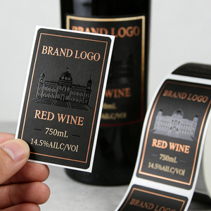 Textured Paper Gold Foil Luxury Wine Labels