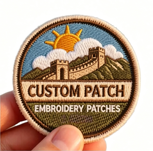 Custom 3D Puff Embroidered Twill Fabric Patches Wholesale