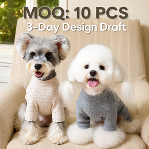 Premium Breathable Elegant Cotton Polka Dot Dog High Neck Soft Bodysuit OEM Bulk Pet Apparel